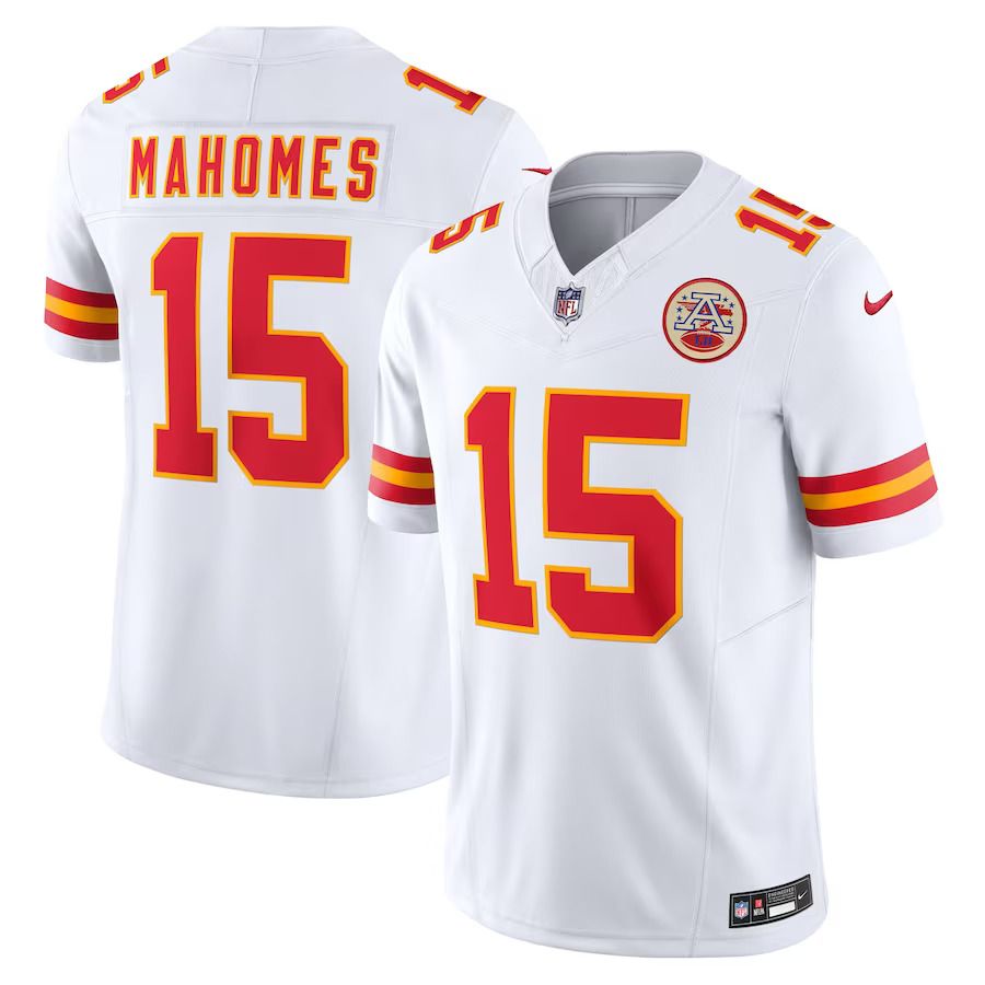 Men Kansas City Chiefs 15 Patrick Mahomes Nike White Vapor F.U.S.E. Limited NFL Jersey